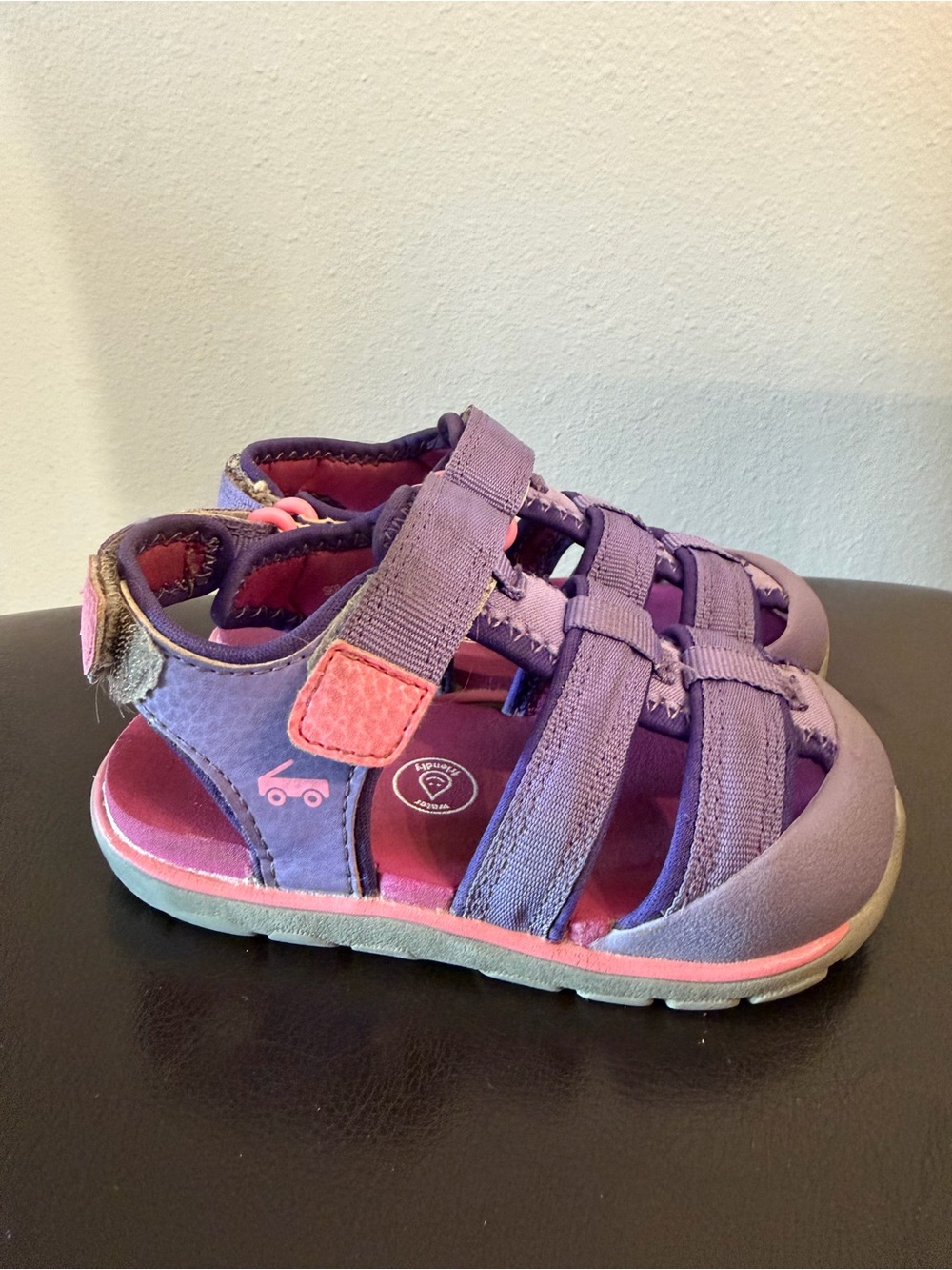 See Kai run water shoes sandals Kids Purple hook and look